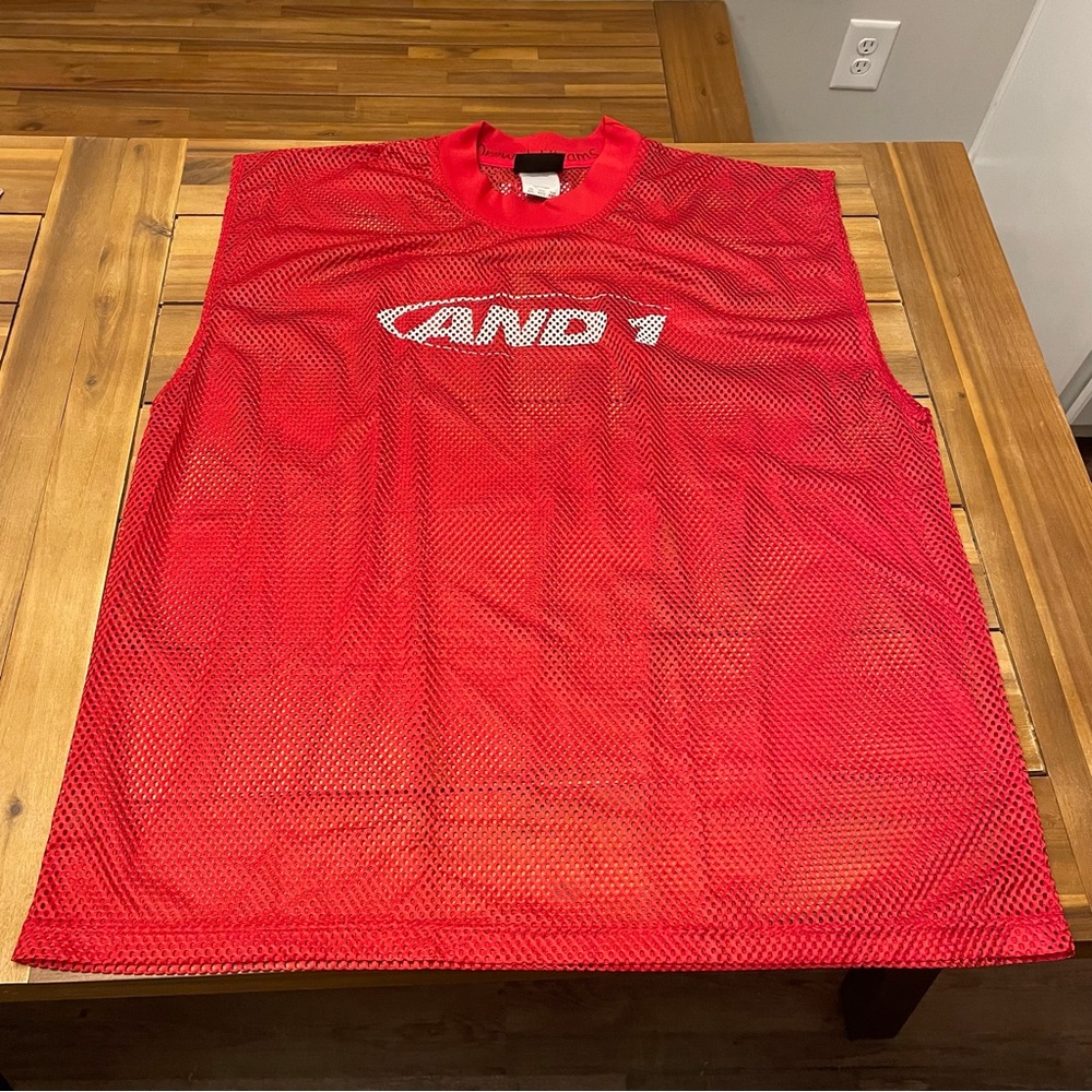 Vintage 2000s Y2K And 1 Basketball Mesh Jersey Sleeveless Tank 2XL Red